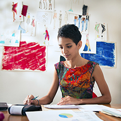 woman studying alone