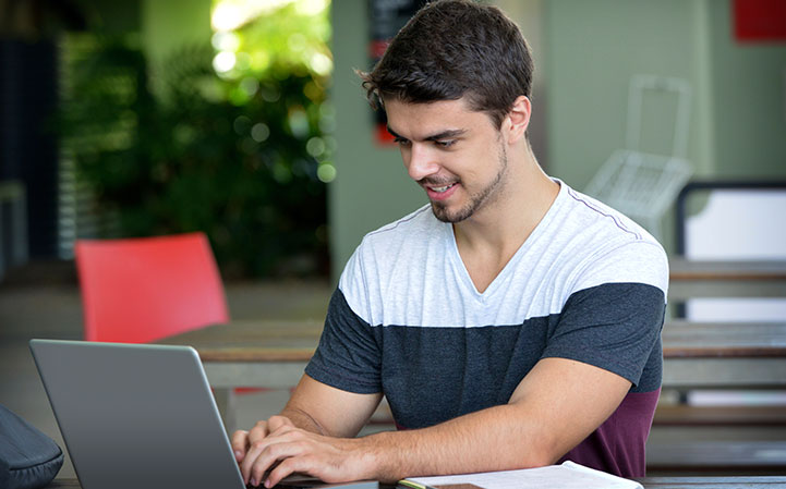 student filling out forms