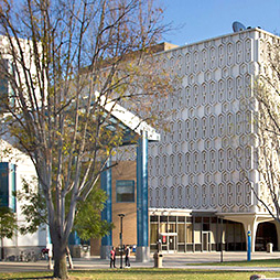 Pollak Library building at CSUF.