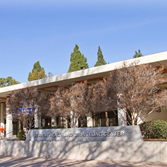 Student health and counseling center building view from outside