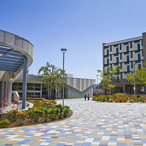 Wide shot of International Student Housing at CSUF