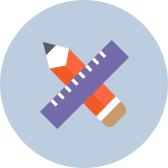 Pencil and ruler icon