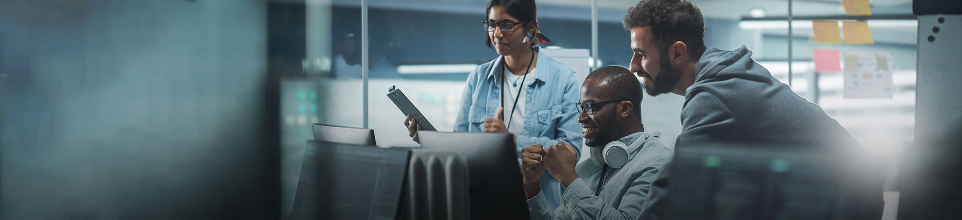 Student working on applied computer science