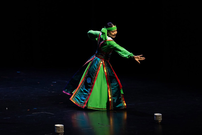 Nominerdene Nasanbat performing a traditional Mongolian dance