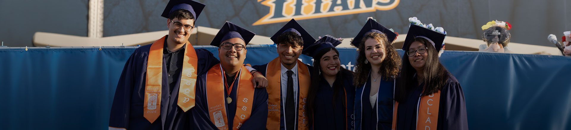 CSUF graduate students in gowns