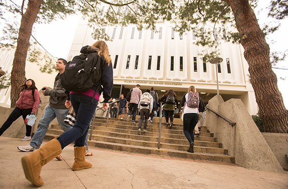 walking to class